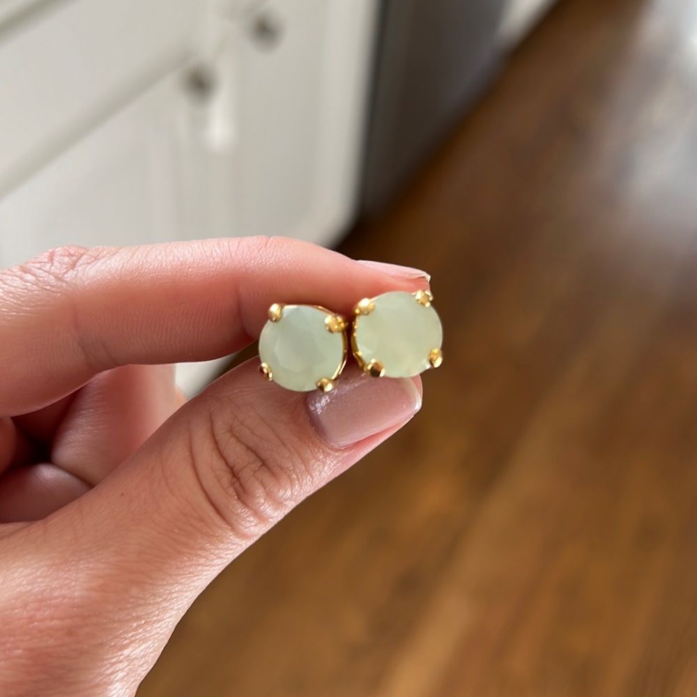 J crew aquamarine colored studs